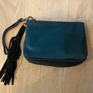 Will Leather Goods Dark Green Leather Wristlet